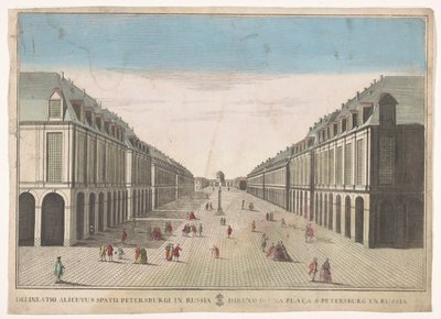 サンクトペテルブルクの広場の眺め Dibujo de una plaça a Petersburg en Russia (オブジェクトのタイトル) 作： familie Remondini (attributed to)