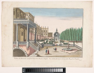 ナポリの庭園と王宮の眺め Veduta del bosco dei cipressi del giardino reale in Napoli (オブジェクトのタイトル) 作： familie Remondini (attributed to)