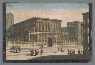Gezicht op het Palazzo Doria-Tursi te Genua ストラーダ ヌオーヴァのドゥカ ドリア宮殿の眺め 作： familie Remondini (attributed to)