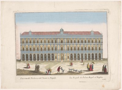 ナポリの王宮の眺め ナポリの Facciata del palazzo del vicere (オブジェクトのタイトル) 作： familie Remondini (attributed to)