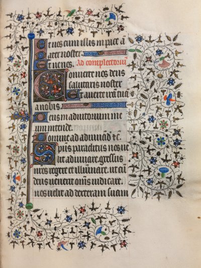 Book of Hours (パリの使用): 装飾されたイニシャル 作： follower of Boucicaut Master
