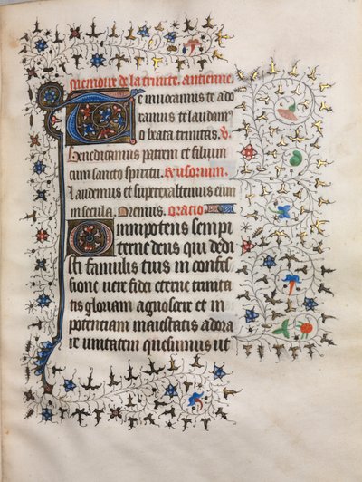 Book of Hours (パリの使用): 装飾されたイニシャル 作： follower of Boucicaut Master