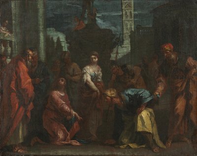 キリストと姦淫の女 作： follower of Sebastiano Ricci