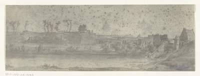 マーストリヒトの眺め、1672 年 マニュファクチュール デ ゴブランに保管されているアダム フランス ファン デル ミューレンによる 1672 年のフランスによるオランダ侵攻の図面の写真 (シリーズ タイトル) 作： frères Moreau
