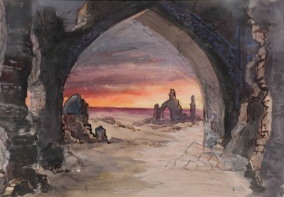 演劇ラプチャーグラスのステージデザイン、E。ゴスラフスキー作、1901年 作： karl Fyodorovich Valz