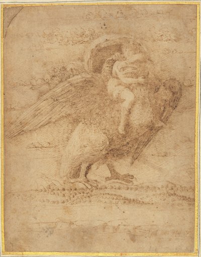 広大な景観の上にある木星とガニメデ 作： or Andrea Mantegna Giovanni Bellini