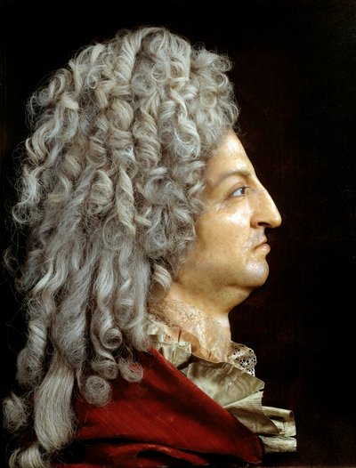 国王ルイ14世（1638-1715）の肖像。アントワーヌ・ベノイスト・ディ・デュ・セルクル（1632-1717）によるワックスとテキスタイル。1705年頃。日 0,52x0,42 m Versailles, musee du chateau 作： or Benoit du Cercle Antoine Benoist