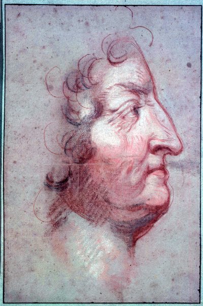 フランス国王ルイ14世（1638-1715）の横顔の肖像 アントワーヌ・ベノワ・デュ・セルクル（1632-1717）の作とされる「三国志」のデッサン 17世紀 パリ、ルーヴル美術館蔵 作： or Benoit du Cercle Antoine Benoist