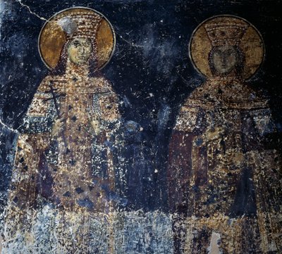 聖人たち（ギリシャ、中央マケドニア、ヴェリア、ソティラス・クリストスのビザンチン様式教会のフレスコ画 作： Theodore Charles Ange Coquelin