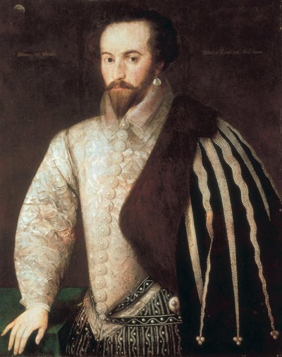 ウォルター・ローリー卿（1554～1618年）の肖像。フェデリコ・ズッカーロ（またはズッカーリ）（1549年～1609年）の作品とされています。1588.ロンドン、ナショナル・ポートレート・ギャラリー 作： or Zuccaro Federico Zuccari