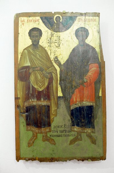 ギリシャ、クレタ島アルカディ修道院の木に描かれた「聖人」（写真 作： Unbekannt Unbekannt