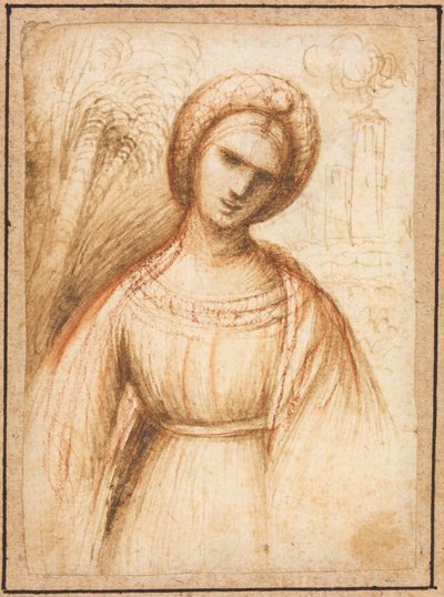 風景の中の女性 (直訳) 作： possibly by Dosso Dossi