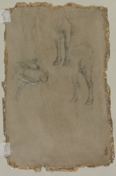 雄牛の研究 (裏面) 作： possibly by Johan Barthold Jongkind