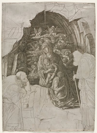 洞窟の聖母子 作： probably by the so called Premier Engraver