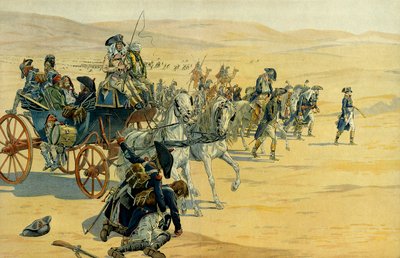 ナポレオン1世ボナパルト（1769-1821）が1798年から1801年の間に行ったエジプトからのキャンペーンまたは遠征。ジャック・マリー・ガストン・オンフレー・ド・ブレヴィル（JOB）（1858-1931）による挿絵。個人蔵 作： pseudonym for Onfray de Breville Jacques Job
