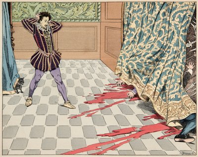 Jacques Marie Gaston Onfray de Breville dit JOB (1858-1931)が描いた「Le bon roy Henri」の挿絵。サン・バルテルミーの日、2人の友人、セギュールとラ・ロシュフーコーは彼の目の前でエゴイストとなる - 個人蔵 作： pseudonym for Onfray de Breville Jacques Job
