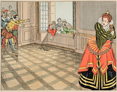 Jacques Marie Gaston Onfray de Breville dit JOB (1858-1931)が挿絵を描いた書籍「Le bon roy Henri」からの挿絵。モンペンシエ公爵夫人（カトリーヌ・ド・ロレーヌ 作： pseudonym for Onfray de Breville Jacques Job