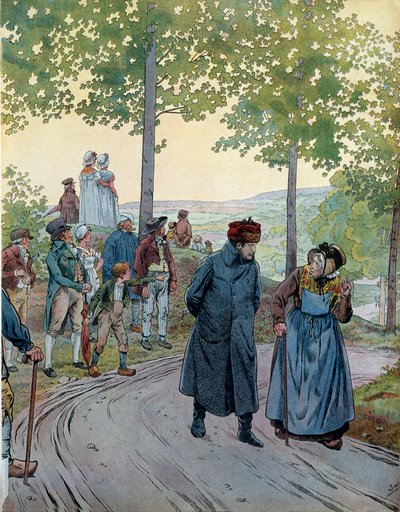 タラレバでは、皇帝ナポレオン1世（1769-1821）が、旅人の帽子をかぶったブルジョワ風のスーツを着て、皇帝を当てにしない老人と会話をし、カペとナポレオンが交代することで何が得られるのかと尋ねたところ、後者はこう答えたという。 作： pseudonym for Onfray de Breville Jacques Job