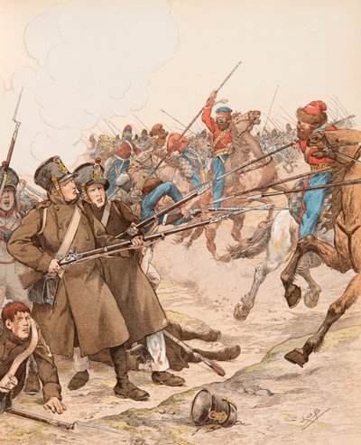 Jacques Marie Gaston Onfroy de Breville dit JOB (1858-1931) - ナポレオン時代のフランス軍、愛称はMarie Louise、1815年にコサックと戦った時の写真、Private Collection。 作： pseudonym for Onfray de Breville Jacques Job