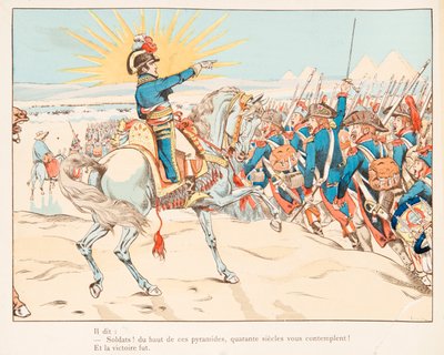 ジャック・マリー・ガストン・オンフロイ・ド・ブレヴィル（JOB）（1858-1931） - 1798年、ピラミッドの戦いでのナポレオン・ボナパルト、個人蔵 作： pseudonym for Onfray de Breville Jacques Job