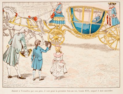ジャック・マリー・ガストン・オンフロイ・ド・ブレヴィル（JOB）（1858-1931） - ナポレオン・ボナパルトは、1770年に初めてカロッサスに乗って、父であるルイ16世に見送られてヴェルサイユに連れてこられた 個人蔵 作： pseudonym for Onfray de Breville Jacques Job