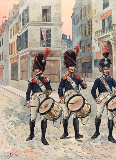 Jacques Marie Gaston Onfroy de Breville dit JOB (1858-1931) - フランス軍の常時着用の衣装。パリの国民衛兵の太鼓（1814-1815年）、個人蔵 作： pseudonym for Onfray de Breville Jacques Job
