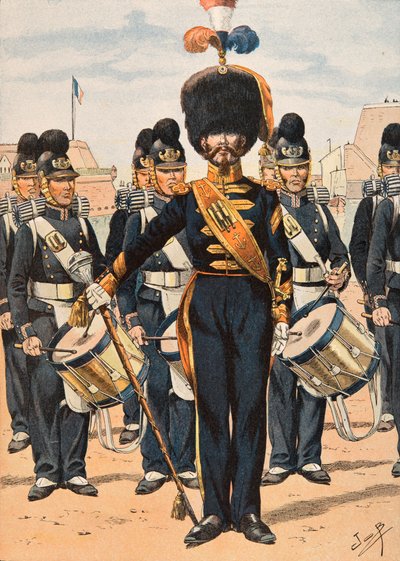 Jacques Marie Gaston Onfroy de Breville dit JOB (1858-1931) - フランス軍の常備服。艦隊乗組員のドラムメジャー（1837年）、個人蔵 作： pseudonym for Onfray de Breville Jacques Job