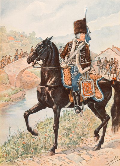 Jacques Marie Gaston Onfroy de Breville dit JOB (1858-1931) - フランス軍の常時着用していた服装。シャンボラン・ユサール大佐（1784年）、個人蔵 作： pseudonym for Onfray de Breville Jacques Job