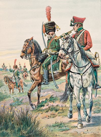 Jacques Marie Gaston Onfroy de Breville dit JOB (1858-1931) - フランス軍の常時着用の衣装。アレンベルクフのレジェス馬のトランペット（1807年）、個人蔵 作： pseudonym for Onfray de Breville Jacques Job