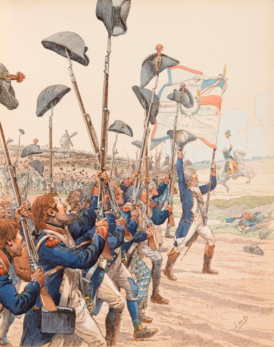 ジャック・マリー・ガストン・オンフロイ・ド・ブレヴィル（JOB）（1858-1931） - フランス革命戦争中の1792年ヴァルミーの戦い、個人蔵 作： pseudonym for Onfray de Breville Jacques Job
