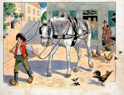 ヨアヒム・ムラット（1767-1815）は12歳で、父の宿屋にいる。ジャック・マリー・ガストン・オンフレー・ド・ブレヴィル・ディット・ジョブ（1858-1931）による版画 作： pseudonym for Onfray de Breville Jacques Job