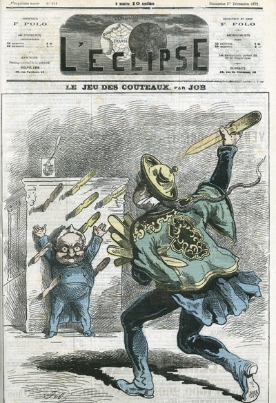 Le jeux des knives, Adolphe Thiers (1797-1877), フランスの歴史家・政治家。12月1日付ジョブ社「L