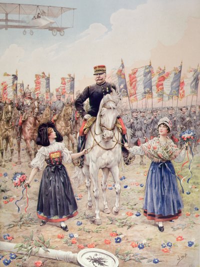 フェルディナン・フォッシュ元帥（1851-1929）「解放者」（カラーリトグラフ） 作： pseudonym for Onfray de Breville Jacques Job