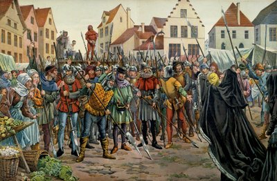 ブルゴーニュ公爵夫人のマリー（1457-1482）は、1477年に助言者のためにクレメンスを主張した。ジャック・マリー・ガストン・オンフレー・ドゥ・ブレヴィル（1858-1931）が「ルイ11世」の中で描いている。 作： pseudonym for Onfray de Breville Jacques Job