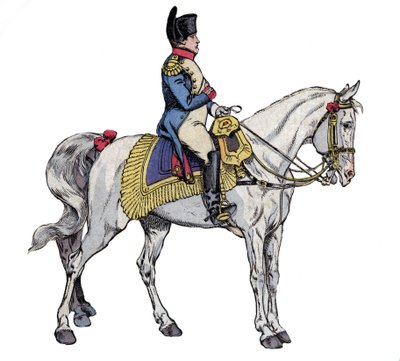 馬に乗ったナポレオン-1893年「Le Grand Napoleon des Petites Enfants」よりJob(Jacques Onfroy de Breville)のリトグラフ 作： pseudonym for Onfray de Breville Jacques Job