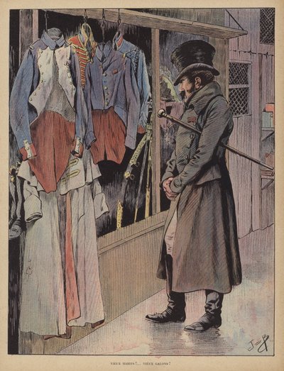 古着！？古い縞模様!(カラーリトグラフ) 作： pseudonym for Onfray de Breville Jacques Job