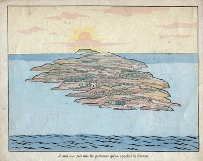 昔々、コルシカ島（Corsica）という香りのする島がありました-1893年の「Le Grand Napoleon des Petites Enfants」より、Job（Jacques Onfroy de Breville）のリトグラフ。 作： pseudonym for Onfray de Breville Jacques Job