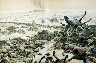プロイセンとポーランドのキャンペーン（1806-1807）：アイラウの勝利の翌日、ナポレオン1世ボナパルト（1769-1821）が戦場を訪れ、2月9日には地上での数々の損失を 作： pseudonym for Onfray de Breville Jacques Job