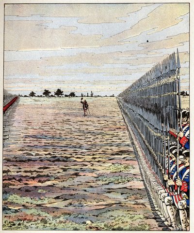 オーストリア継承戦争（1740年～1748年）中の1745年11月05日、フォントノワの戦いで発音されたオーテロシュ伯爵の最初の、紳士的な英語の言葉を撮影します。ジョブのイラスト（ジャック・マリー・ガストン・オンフレー・アンド・ブレヴィル）（Jacques-Marie）（185 作： pseudonym for Onfray de Breville Jacques Job