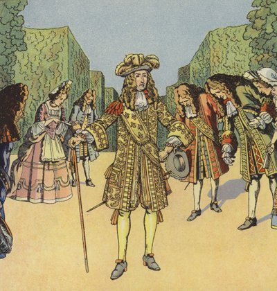 太陽王、フランスのルイ14世（カラーリトグラフ 作： pseudonym for Onfray de Breville Jacques Job
