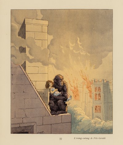 フィッツジェラルドのオランウータン（カラーリトグラフ） 作： pseudonym for Onfray de Breville Jacques Job