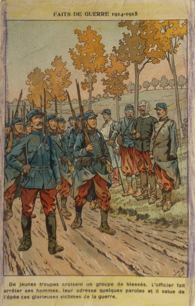 WW1：負傷者を称える（イラスト） 作： pseudonym for Onfray de Breville Jacques Job