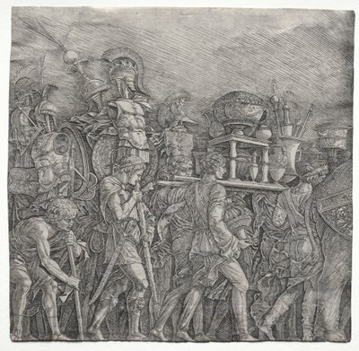 シーザーの勝利: 甲冑の担ぎ手 作： school of Andrea Mantegna