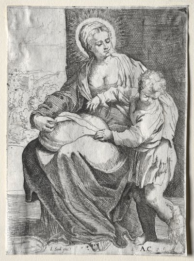 白鴉のいるマドンナ 作： school of Annibale Carracci