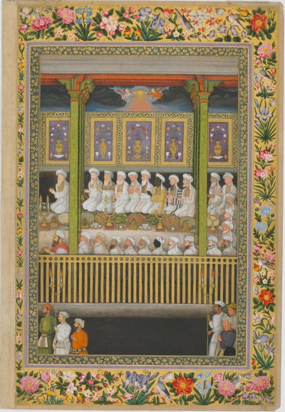 預言者の誕生日を祝う夜、サンクトペテルブルクのアルバムより、1635-1752年頃、不透明水彩・金、紙 作： son of Hoshang (attr.to) Bulaqi