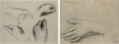 手の研究 (直腸); 女性の手の研究 (裏面) 作： studio of A. W. A. Plâté Studio (Ceylonese)