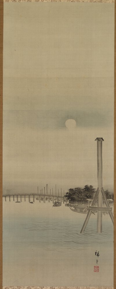 隅田川の夜景 作： studio of Utagawa Hiroshige