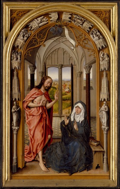 母親に現れるキリスト、約。 1496年。 作： the Elder Juan de Flandes