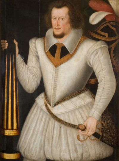 第 2 代エセックス伯ロバート デヴァルーの肖像、1600 年～1700 年。 作： the Younger School of Marcus Gheeraerts
