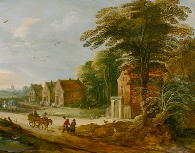 村を通る旅人」 16世紀後半から17世紀前半 作： the younger Joos de Momper
